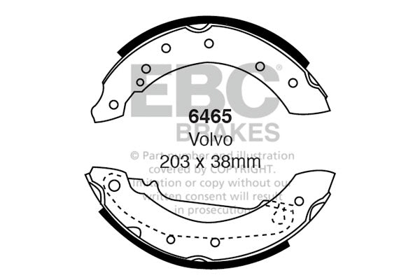6465 - EBC Brake Shoes; Rear