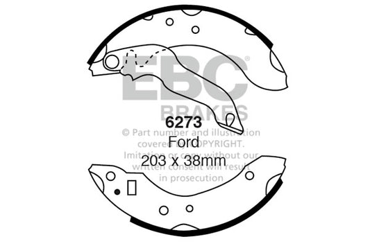 6273 - EBC Brake Shoes; Rear