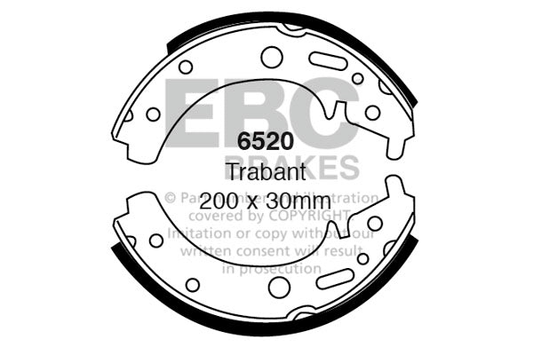 6520 - EBC Brake Shoes; Rear