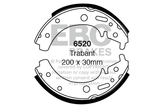6520 - EBC Brake Shoes; Rear