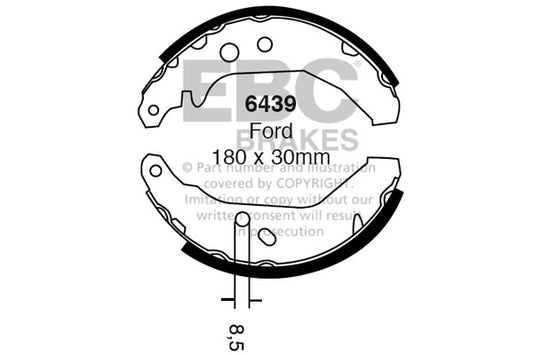 6439 - EBC Brake Shoes; Rear