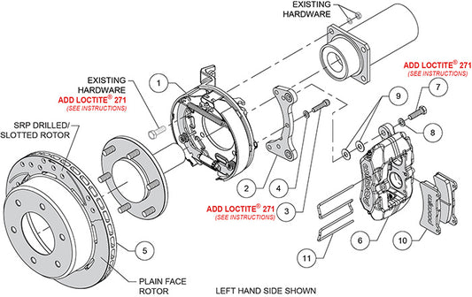 140-16711-D - Wilwood Big Brake Kit - Rear - 280x20mm Curved Slotted & Cross Drilled - Dynapro Low Profile Black