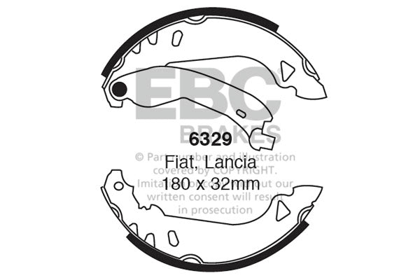 6329 - EBC Brake Shoes; Rear
