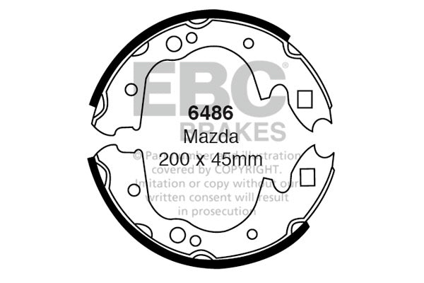 6486 - EBC Brake Shoes; Rear