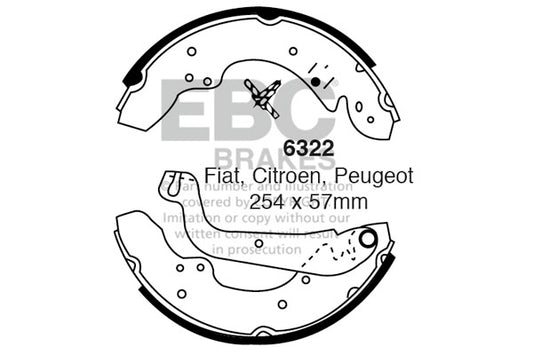 6322 - EBC Brake Shoes; Rear