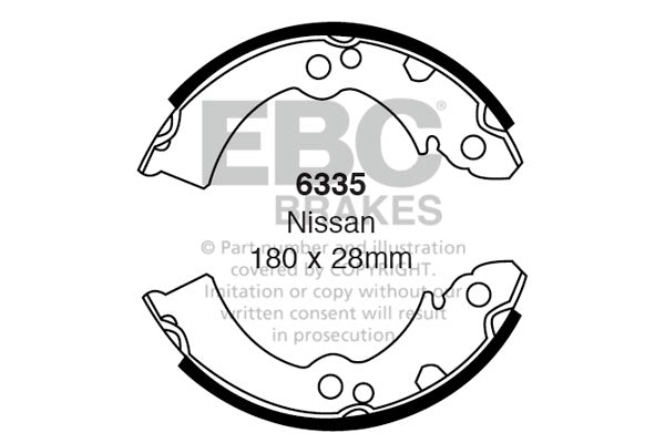 6335 - EBC Brake Shoes; Rear