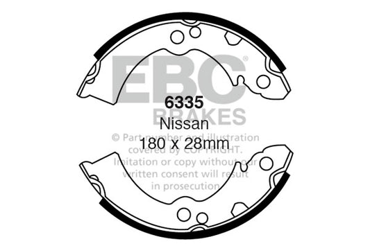 6335 - EBC Brake Shoes; Rear