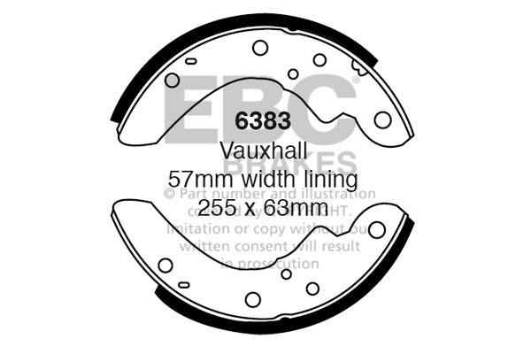 6383 - EBC Brake Shoes; Rear