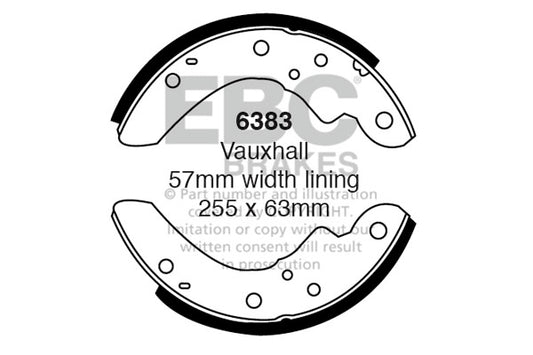 6383 - EBC Brake Shoes; Rear