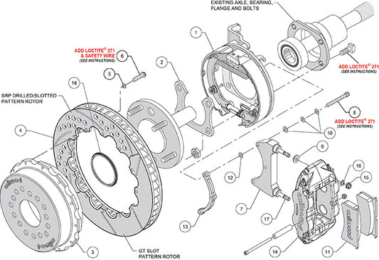 140-9219 - Wilwood Big Brake Kit - Rear - 327x28mm Bi-Slotted - Superlite 4R Black