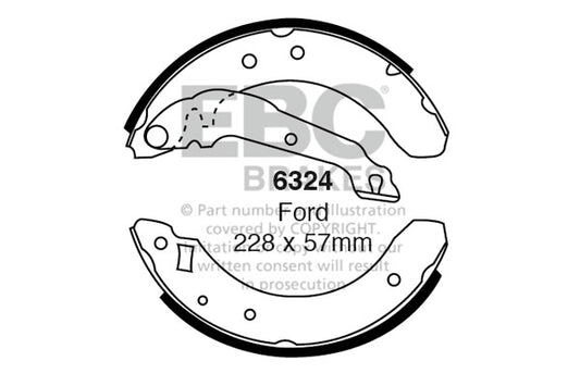 6324 - EBC Brake Shoes; Rear