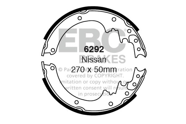 6292 - EBC Brake Shoes; Rear