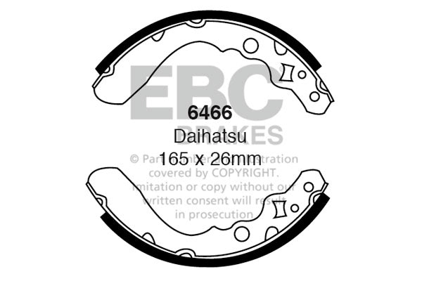6466 - EBC Brake Shoes; Rear