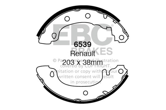 6539 - EBC Brake Shoes; Rear