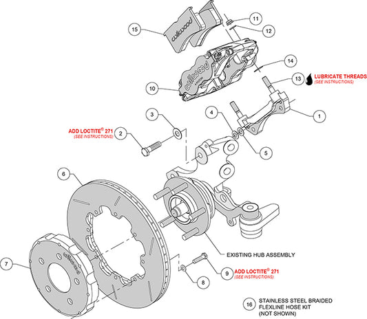140-10692 - Wilwood Big Brake Kit - Front - 309x32mm Bi-Slotted - Forged Superlite 4R Anodized