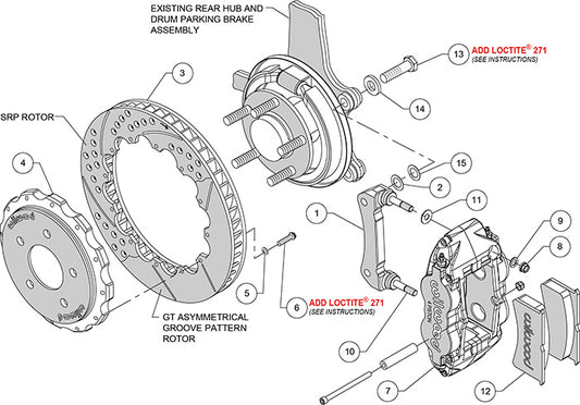 140-8032 - Wilwood Big Brake Kit - Rear - 327x25mm Bi-Slotted - Superlite 4R Black