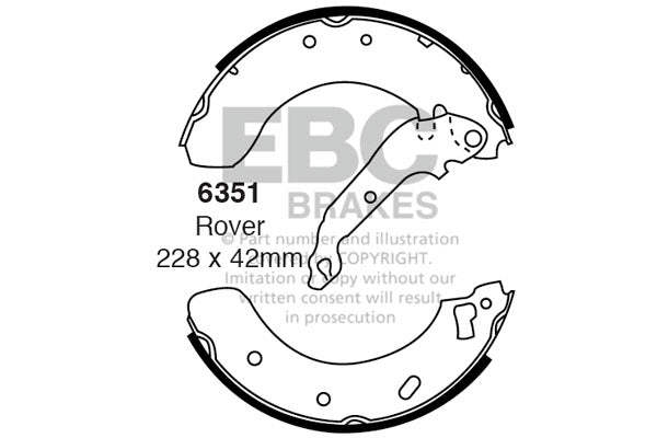 6351 - EBC Brake Shoes; Rear