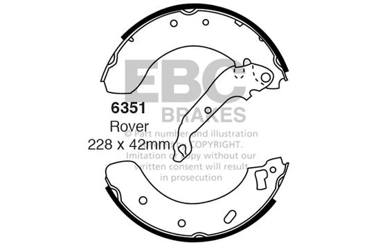 6351 - EBC Brake Shoes; Rear
