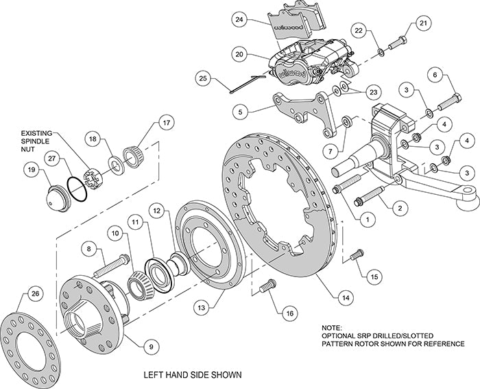 140-12617 - Wilwood Big Brake Kit - Front - 298x20mm Plain - Dynalite Internal Black