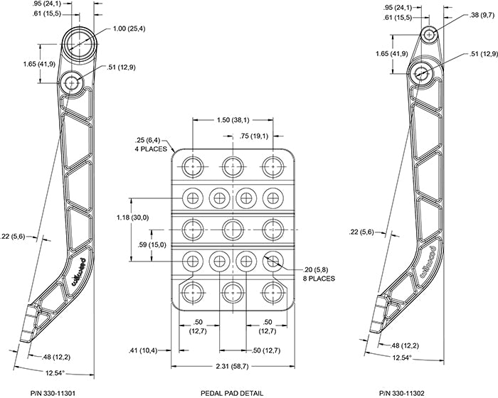 340-12044 - Wilwood Pedal Replacement Kit Dual Pedal