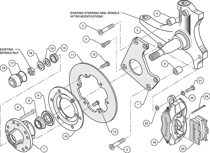 140-1033-BD - Wilwood Big Brake Kit - Front - 273x9mm Cross Drilled - Dynalite Anodized
