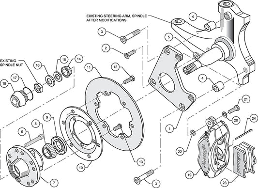 140-1033-BD - Wilwood Big Brake Kit - Front - 273x9mm Cross Drilled - Dynalite Anodized
