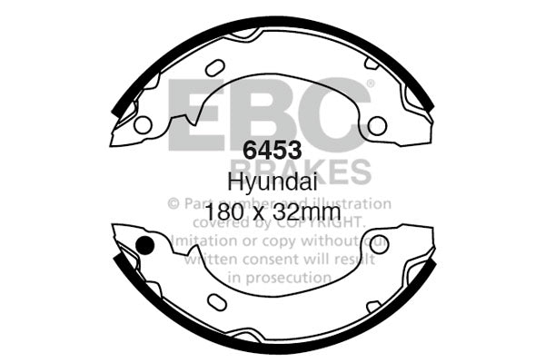 6453 - EBC Brake Shoes; Rear