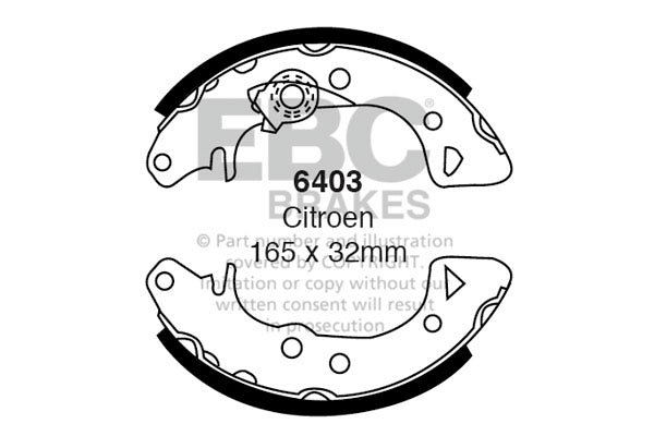 6403 - EBC Brake Shoes; Rear