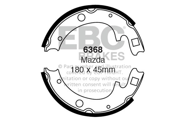 6368 - EBC Brake Shoes; Rear