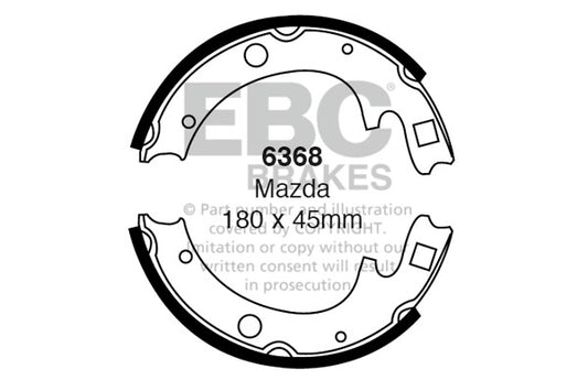 6368 - EBC Brake Shoes; Rear
