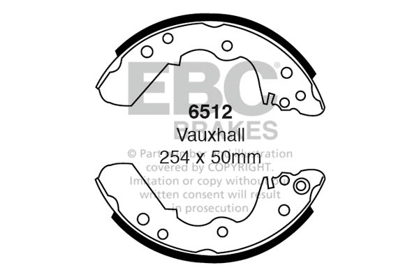 6512 - EBC Brake Shoes; Rear