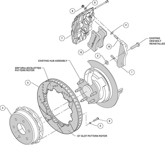 140-9407 - Wilwood Big Brake Kit - Rear - 362x32mm Bi-Slotted - AERO4 Black