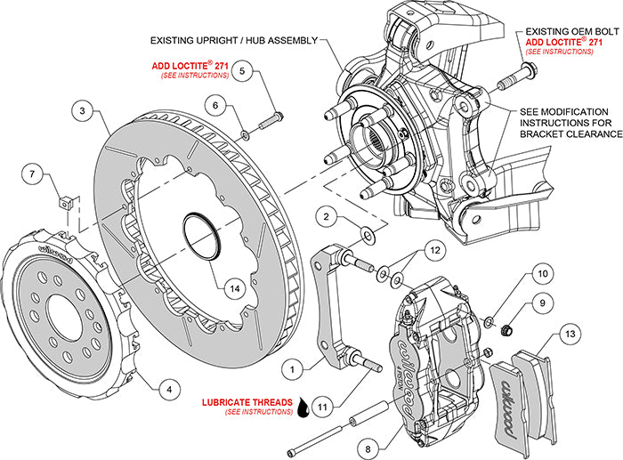 140-15232 - Wilwood Big Brake Kit - Rear - 355x28mm Bi-Slotted - Superlite 4R Anodized