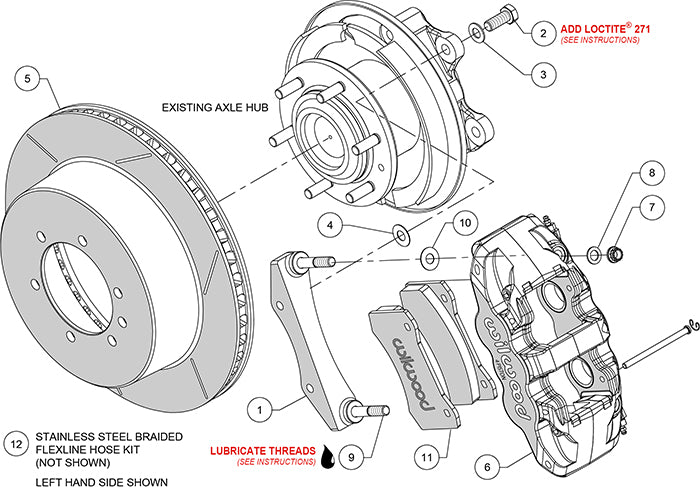 140-15597 - Wilwood Big Brake Kit - Rear - 362x28mm Bi-Slotted - AERO4-DS Black