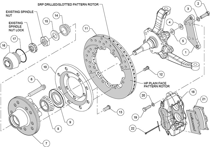 140-15461 - Wilwood Big Brake Kit - Front - 309x20mm Plain - Dynalite Internal Black