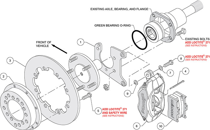 140-0260-BD - - Wilwood Big Brake Kit - Rear - 291x9mm Cross Drilled - Dynalite Anodized