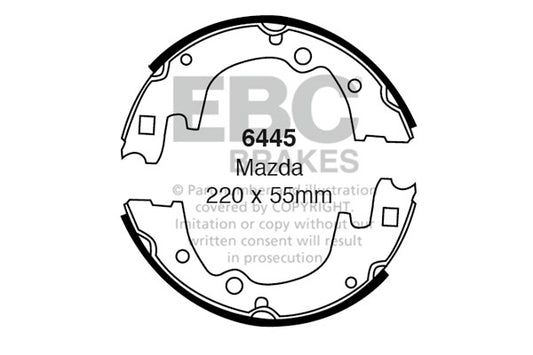 6445 - EBC Brake Shoes; Rear