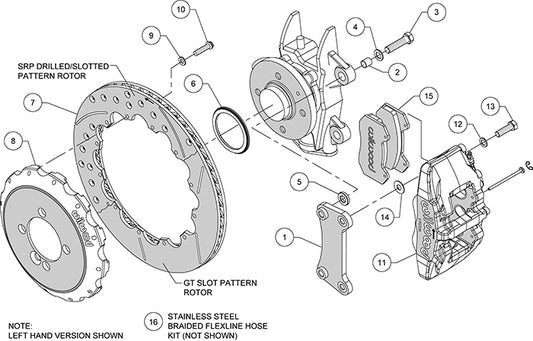 140-13062 - Wilwood Big Brake Kit - Front - 327x20mm Bi-Slotted - Dynapro 6 Black