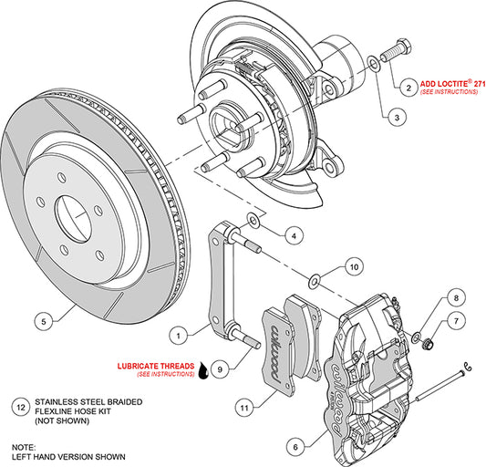 140-16026-R - Wilwood Big Brake Kit - Rear - 381x32mm Bi-Slotted - AERO4 Red
