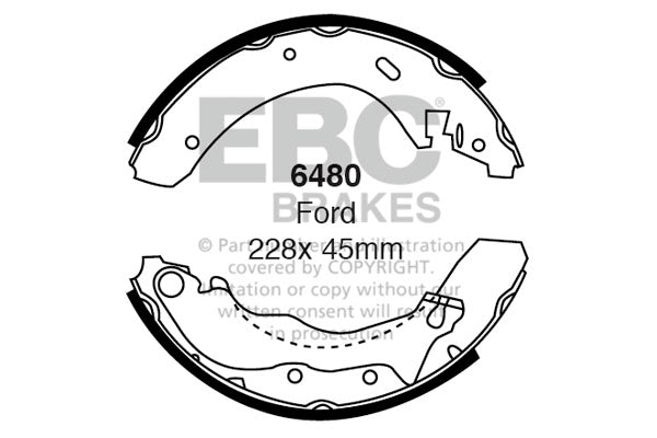 6480 - EBC Brake Shoes; Rear
