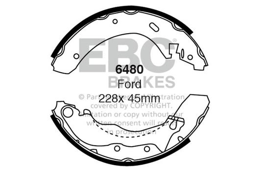 6480 - EBC Brake Shoes; Rear