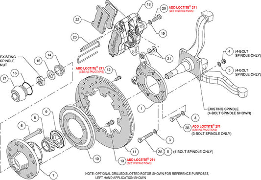 140-13344-R - Wilwood Big Brake Kit - Front - 309x20mm Plain - Dynapro Dust-Boot Red