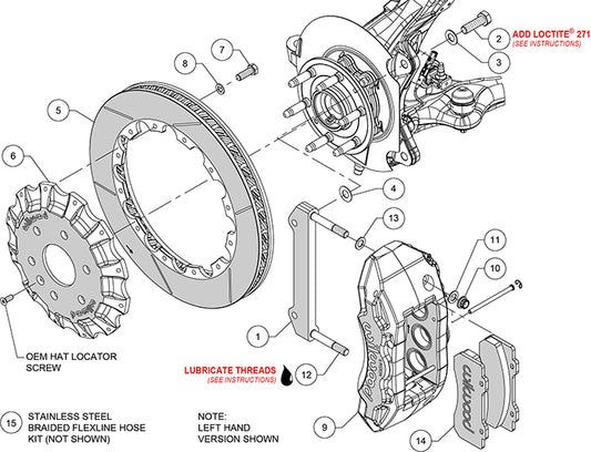140-15729-R - Wilwood Big Brake Kit - Front - 407x35mm Bi-Slotted - TX6R Red