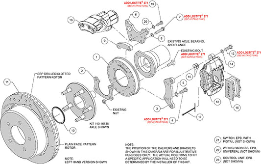 140-16138-R - Wilwood Big Brake Kit - Rear - 309x20mm Plain - Dynalite Internal Red