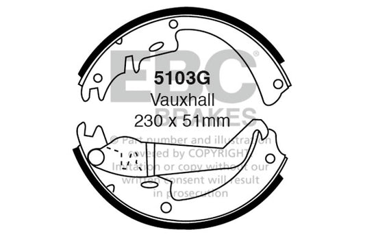 5103G - EBC Brake Shoes; Rear