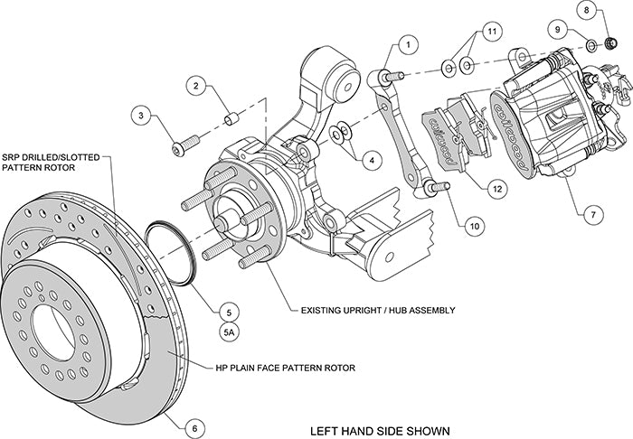 140-12363-D - Wilwood Big Brake Kit - Rear - 309x20mm Curved Slotted & Cross Drilled - CPB Black