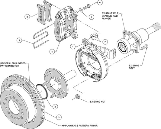 140-11398-R - Wilwood Big Brake Kit - Rear - 280x20mm Plain - Dynapro Low Profile Red