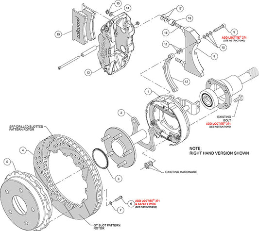 140-13731-D - Wilwood Big Brake Kit - Rear - 355x28mm Curved Slotted & Cross Drilled - Superlite 4R Black