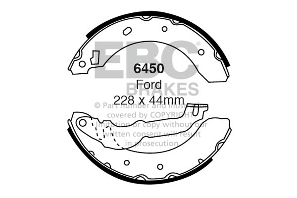 6450 - EBC Brake Shoes; Rear