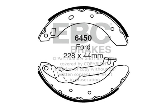 6450 - EBC Brake Shoes; Rear